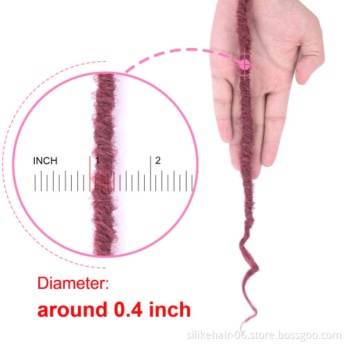 Hot Sale 18inch Goddess  Locs Wavy Soft Curly Dreadlocks Fuax Locs with Curl Ends Synthetic Crochet Braiding Hair Extention